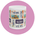 Utah License Plate Collage Ceramic Mug (11oz, 15oz)